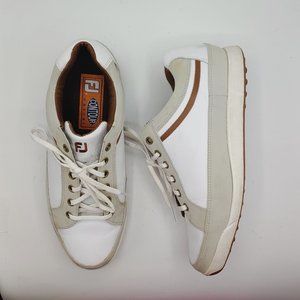 Footjoy mens 9W Contour Casual Golf Shoes White Leather 54251 Athletic